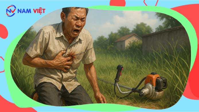 Người đàn ông 61 tuổi bị dây kẽm đâm vào lồng ngực