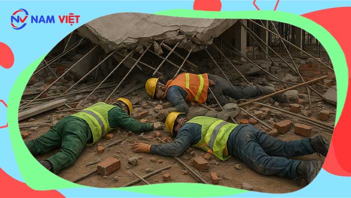 Sập sàn thi công đè tử vong 3 công nhân xây dựng