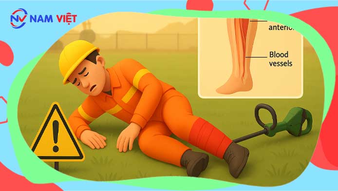 Người đàn ông 61 tuổi nhập viện vì tai nạn máy cắt cỏ và phát hiện sỏi thận.